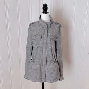 LOFT striped twill utility jacket